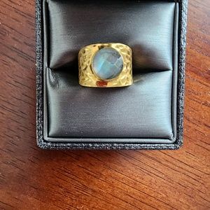 Moonstone/gold plated ring